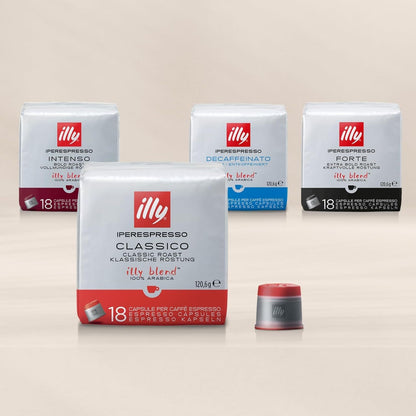 illy, Caffè all'Americana in Capsule Iperespresso Tostato INTENSO, 100% Arabica con Note di Cacao e Frutta secca, Gusto Pieno e Corposo, 6 Confezioni da 18 (108 Capsule Totali)