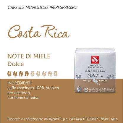 illy 6X18 Caffè in Capsule Iperespresso Arabica Selection Costa Rica