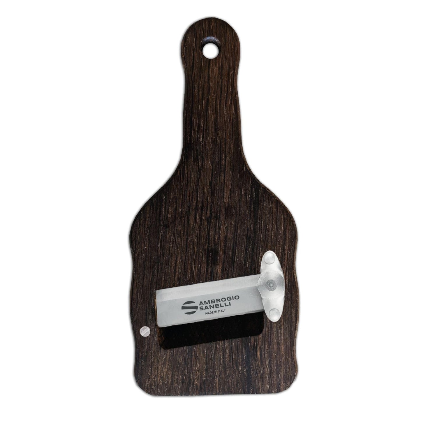 Sanelli Ambrogio, Affettatartufi in Legno di Rovere Fumigato, con Lama Liscia Regolabile in Acciaio Inox, Resistente, per Tagli Precisi, Accessori Cucina Professionali Made in Italy