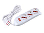ROSI Multipresa serie Emilia spina 10A, Bianco, 3 prese schuko biv. 10/16A