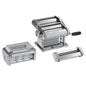 Marcato GS-PASTASET Macchina per Pasta Manuale con Inclusi Accessori per Ravioli e Spaghetti, Acciaio Cromato, Argento, 20,3x14x20,3 cm