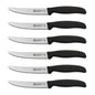 Sanelli Ambrogio Set Coltelli da Bistecca Supra, 6 Coltelli con Lama Mezzo Dentata 12cm, Affilatura a Controllo Laser, Manico Ergonomico, Coltelli Professionali Made in Italy Lavabili in Lavastoviglie
