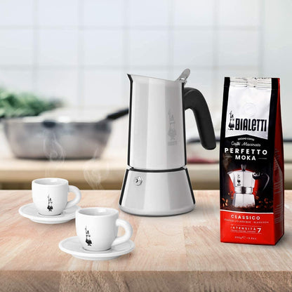 Bialetti Venus Caffettiera in Acciaio Inox, Adatta all'Induzione, Inossidabile, Argento, 6 Tazze