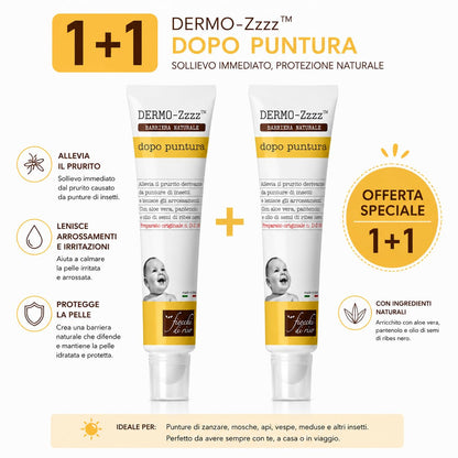 Fiocchi di Riso Dermo-Zzzz Dopo Puntura, Lenitivo Calmante, Aloe Vera e Pantenolo, Allevia il Prurito da Punture di Insetti, 14ml