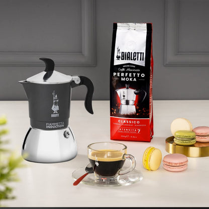 Bialetti Fiammetta Induction Caffettiera, Aluminium, Steel, Grigio, 2 Tazze