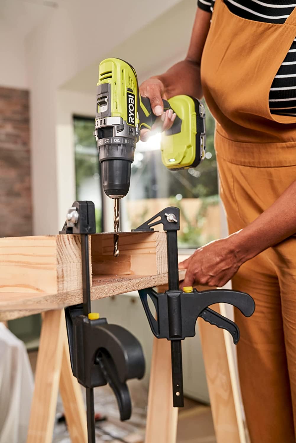 Ryobi R18PD3-0 Trapano Avvitatore a Percussione a Batteria 18V ONE+, Batteria non Inclusa, con Luce LED, 2 Velocità, per Legno, Metallo e Muratura