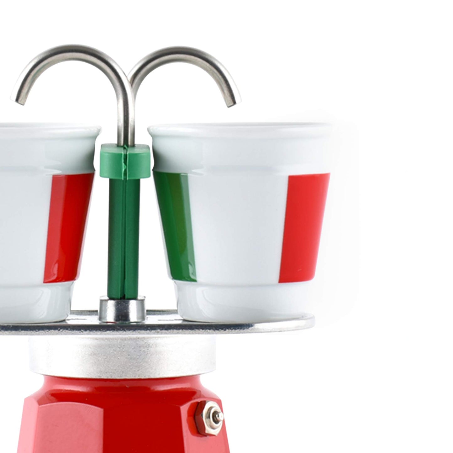 Bialetti 6196 Caffettiera Mini Express Italia 2 Tazze + 2 Bicchierini, Alluminio, 2 Cups