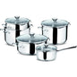 Lagostina Smart Set di Pentole Induzione, Gas e Forno in Acciaio Inox 18/10, 9 Pezzi, Fondo Lagoseal Plus Triplo Strato, Batteria di Pentole con 4 Casseruole, Pentola 2 Maniglie, 4 Coperchi