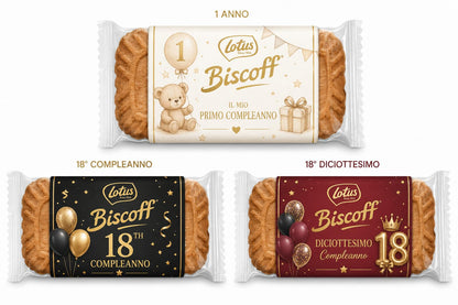 Lotus Biscoff Biscotti Personalizzati, Idea Regalo o Bomboniera per Compleanni, Comunioni e Battesimi