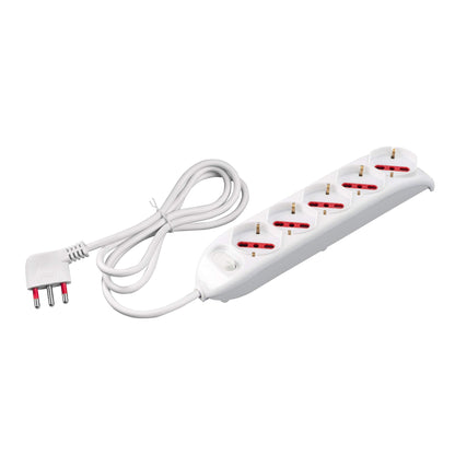ROSI RS94005 Multipresa Serie Emilia, Bianco, 5 prese schuko biv. 10/16A