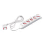 ROSI RS94005 Multipresa Serie Emilia, Bianco, 5 prese schuko biv. 10/16A