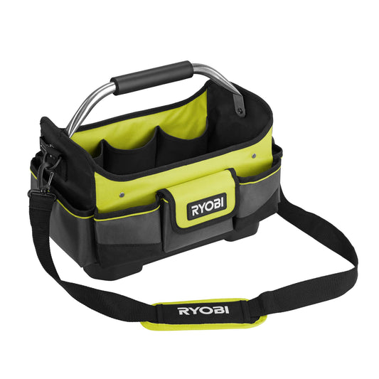 RYOBI - Cestino porta attrezzi 17L (25 x 32 x 20 cm) Materiale borsa: poliestere 600 denari - Materiale tasche: poliestere 1680 denari - Base rinforzata e impermeabile