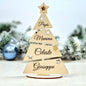 Albero di Natale Personalizzato 25cm | Alberello in Legno Personalizzabile con Nomi della Famiglia o Testo inciso al Laser