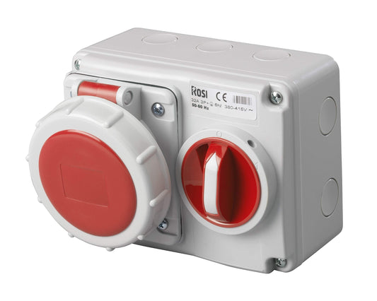 ROSI 3332R6 | Presa Interbloccata Orizzontale 32A, 380V Potezione IP67