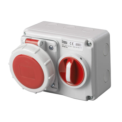 ROSI 3332R6 | Presa Interbloccata Orizzontale 32A, 380V Potezione IP67