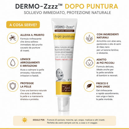 Fiocchi di Riso Dermo-Zzzz Dopo Puntura, Lenitivo Calmante, Aloe Vera e Pantenolo, Allevia il Prurito da Punture di Insetti, 14ml