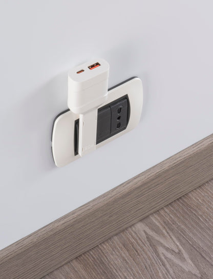 Rosi Caricatore USB/USB-C ultrapiatto 20W Emilia flat 10A Bianco