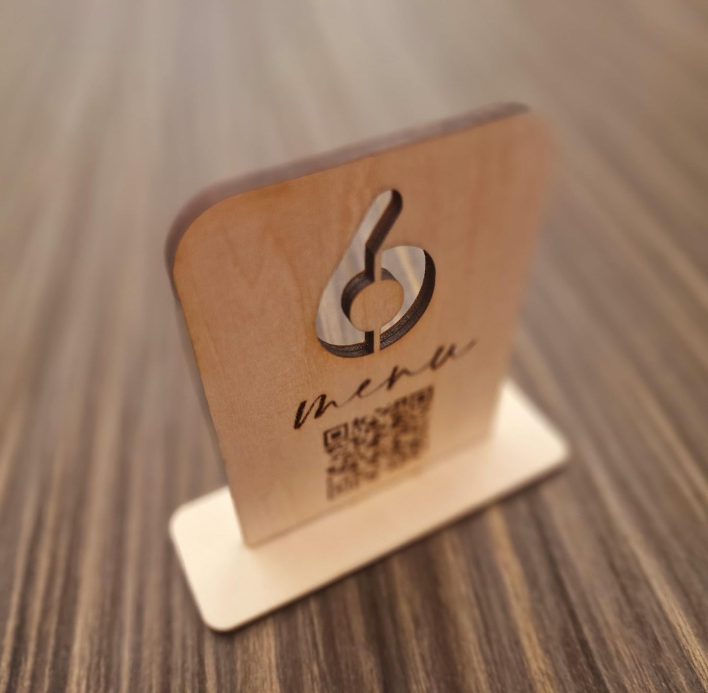 Segnatavolo Numerato in Legno 80x60mm per Ristotante Pizzeria | Segnatavoli Personalizzabili con Logo o Codice QR menù Digitale