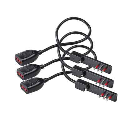 ROSI 3 Pezzi Prolunga e Spina Ultrapiatta Salvaspazio Emilia Flat, 10A-16A 2P+T, Angolatura 90°, 6mm di Spessore con Presa