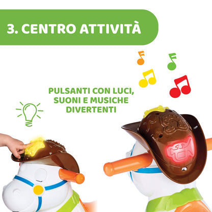 Chicco Cavallo a Dondolo per Bambini Baby Rodeo, Gioco Educativo e Interattivo, Cavallo Cavalcabile Bambino con Effetti Sonori, Max 25 kg, Giochi per Bambini 1-3 Anni, Made in Italy