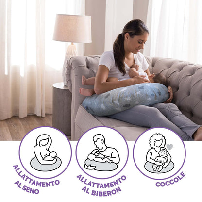 Support d'allaitement Boppy également connu sous le nom de coussin d'allaitement pour les nouveau-nés de 0 mois et plus, forme ergonomique avec soutien pour la mère et le bébé, soutien du nouveau-né pour l'allaitement et l'alimentation au biberon