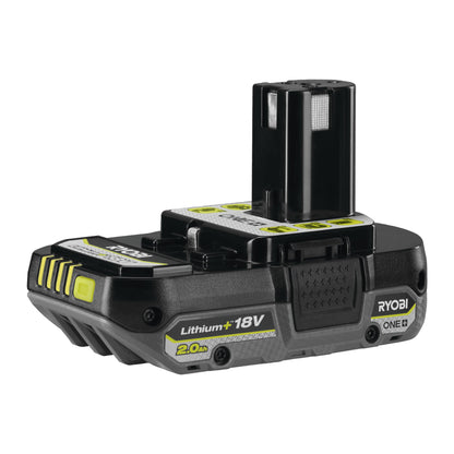 Ryobi RB1820C Batteria al Litio+ 18 V One+ 2,0 Ah Compatta, con Indicatore dello Stato di Carica, di Lunga Durata, Scocca con Protezione dagli Impatti
