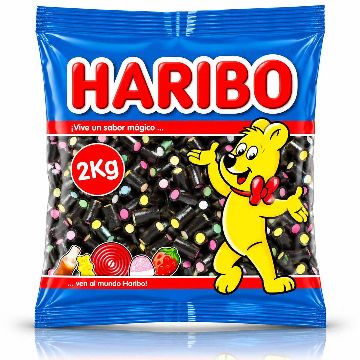 HARIBO Liquirizia Ripiena Assortita Caramelle Morbide 2 Kg | Ripieno Multicolore, Forma Cilindrica, Per Feste ed Eventi, Candy Bar
