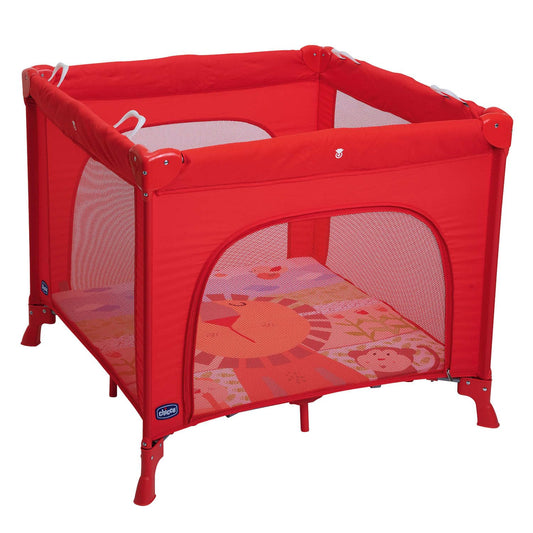 Chicco Open Box Lettino Neonati da Viaggio per Bebè e Bambini dalla Nascita fino a 15 kg, Pieghevole e Compatto, Culla da Campeggio con Tappeto Gioco, Finestre in Rete, 4 Maniglie e Borsa da Viaggio