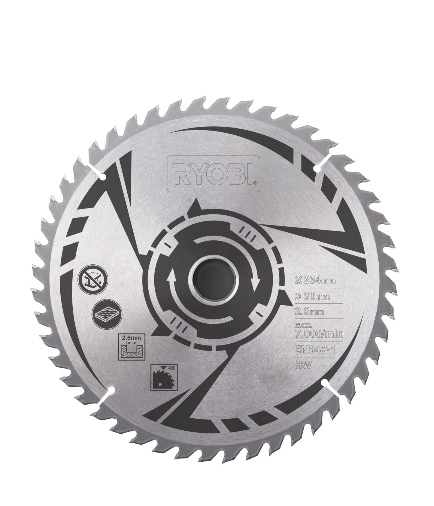 Ryobi SB254T48A1 - Lama circolare per sega, 48 denti TCT, 254 mm