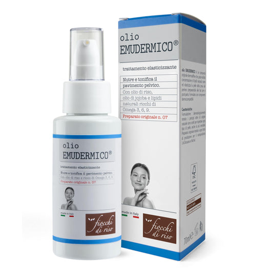 Fiocchi di Riso - Olio EMUDERMICO - 70ml - GRAVIDANZA - Nutre e tonifica la cute per il massaggio del perineo prima e dopo il parto. Pack riciclato
