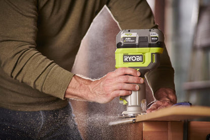 Ryobi RTR18-0, 18V One+ Battery-Powered Trimmer, Wood Router with LED Light and Accessories Included, 20,000-30,000 rpm, Working Depth Adjustment, Battery Not Included