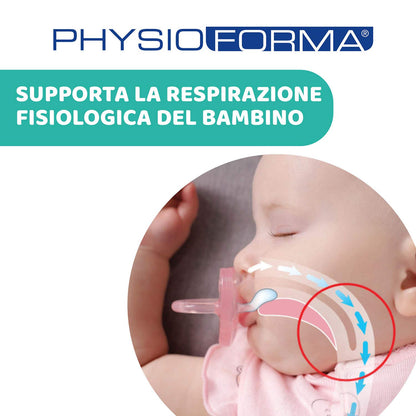 Chicco PhysioForma Ciuccio in Silicone 16-36 Mesi, 1 Pezzo - Gommotto Morbido e Delicato, Supporta la Respirazione Fisiologica e Favorisce il Corretto Sviluppo della Bocca, Rosa