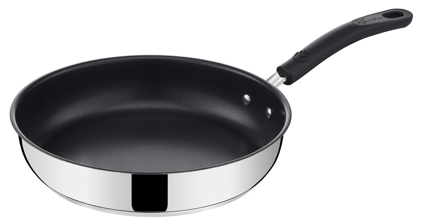 Lagostina Pratica Set di Pentole Induzione, in Acciaio Inox 18/10, 13 Pezzi, Batteria con 4 Casseruole, Pentola, Padella Antiaderente, Mestolo, Schiumarola, Prendispaghetti, 4 Coperchi