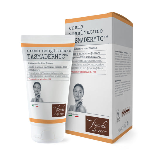Fiocchi di Riso - Crema smagliature TASMADERMIC™ - 150ml - SMAGLIATURE - Idrata e aiuta a migliorare l'aspetto delle smagliature. Pack riciclato