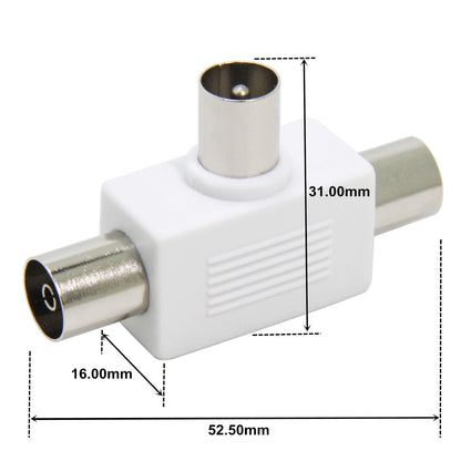 ROSI RS93024 Adattatore Connettore Triplo TV Tre Vie: 1 Spina 2 Prese Antenna