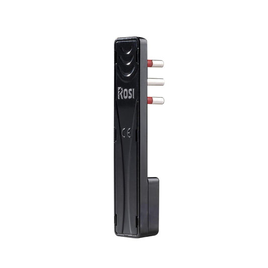 ROSI RS98117 Spina Volante Emilia Flat Nera Ultra Piatta Spessore 6mm | 2P+T 16A 250V