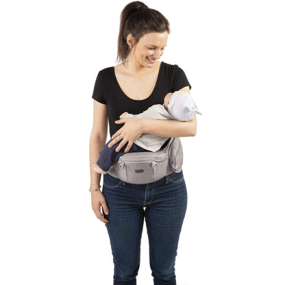 Chicco Hip Seat Carrier Marsupio Neonati Ergonomico da 0 Mesi a 15 kg, Porta Bebè 3in1 Multifunzione con Base Rigida Staccabile, Spallacci Imbottiti e Cappuccio Protettivo, 8 Posizioni - Beige