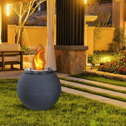 Divina Fire Camino a bioetanolo braciere da Giardino da Terra per Interno Esterno Botticelli Ghisa Grigio d.40 x h54