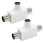 Splitter antenna a 2 vie, confezione da 2, 1 spina maschio a 2 jack femmina, connettore adattatore coassiale Ancable TV RF
