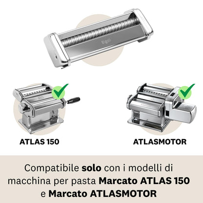 Marcato Accessorio Macchina per la Pasta, per Capellini, Taglio Quadrato da 1 mm, in Acciaio Cromato, Compatibile con Atlas 150 e Atlasmotor, Accessorio da Cucina Tagliapasta. Formato: Capellini