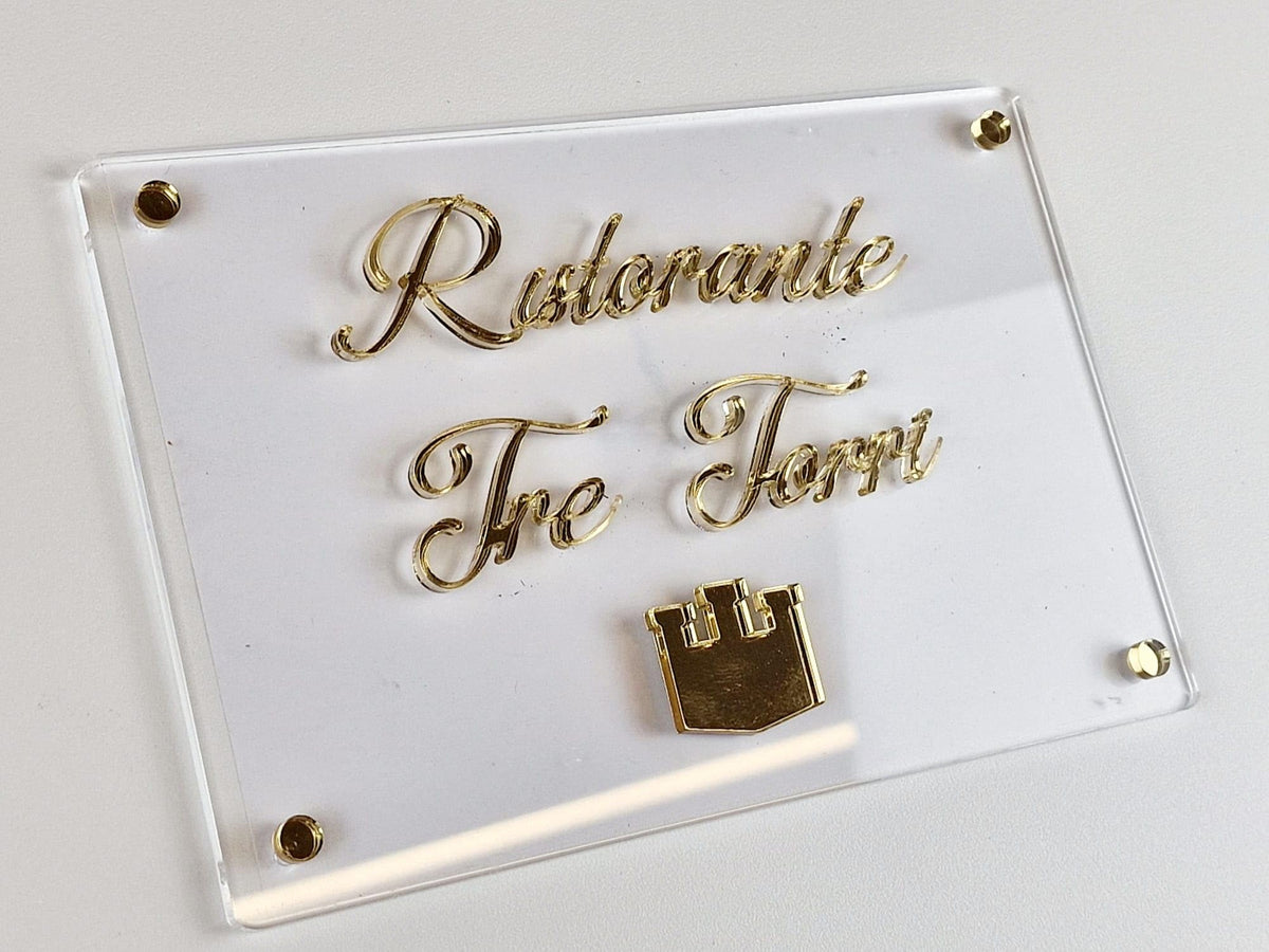 Targa in Plexiglass Personalizzata | Insegna con Caratteri in Rilievo 3mm | Targhetta Pubblicitaria, Dottori, Studi Professionali, Ristoranti, Attività commerciali (30x20cm, Personalizza)