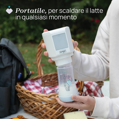 Chicco Scaldabiberon Portatile Multifunzione con Sterilizzatore, Autosterilizzante, Riscaldamento Rapido Latte e Sterilizzazione Ciucci, Batteria USB-C, 7 Adattatori Inclusi, Chicco e Altri,Senza Fili