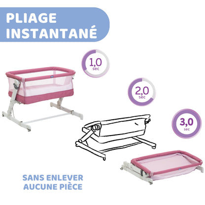 Chicco Next2Me Pop Up Culla Neonato Fianco Letto, Chiusura Compatta, Trasportabile Ovunque, Altezza Regolabile, Inclinabile, Materasso e Borsa da Viaggio Inclusi, Orchid