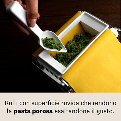 Marcato Accessorio Macchina per la Pasta, Macchina per Ravioli, Taglio da 150 mm, in Acciaio Cromato, Compatibile con Atlas 150 e Atlasmotor, Accessorio da Cucina Tagliapasta. Formato: Ravioli