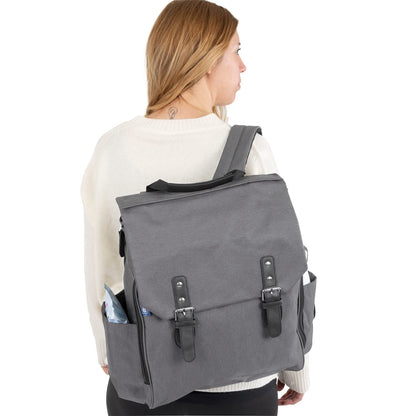 Chicco Lightweight and functional backpack for parents, equipped with thermal pockets, practical, elegant and functional, with magnetic closure, dark gray