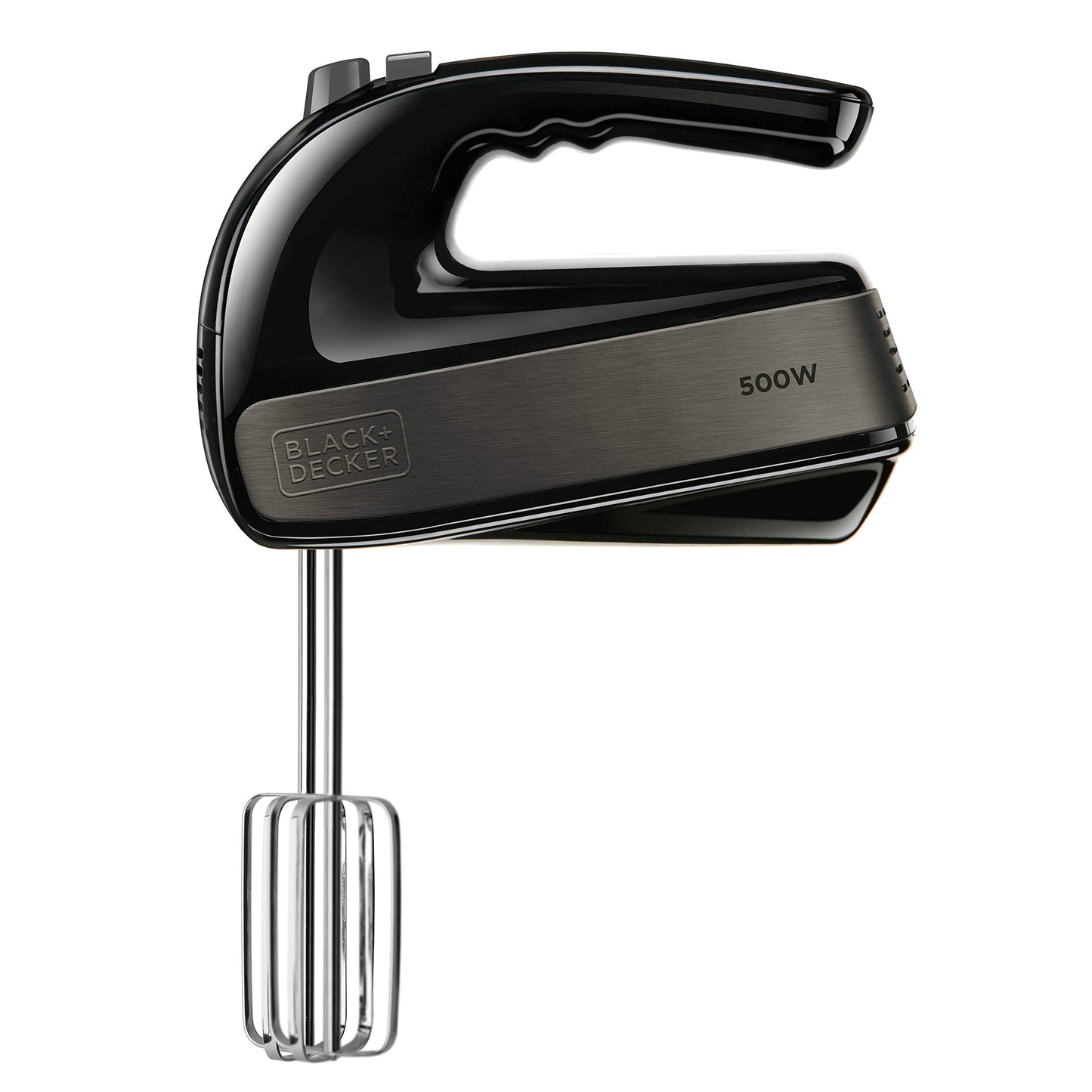 BLACK+DECKER BXMX500E - Sbattitore elettrico da 500W, 2 ganci per impastare, 2 fruste per montare, smontabili, 5 velocità + turbo