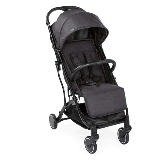 Chicco Trolley Me Lightweight Stroller from 0 Months to 15 kg, Reclining and Folding Stroller with Trolley Function, Compact Folding, Rain Cover and Extendable Canopy, Stone