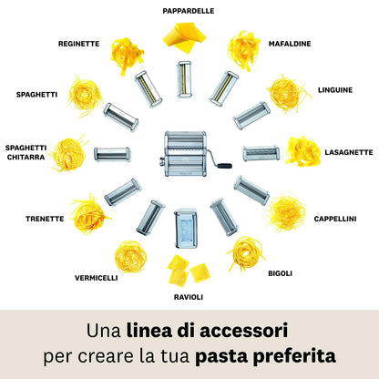 Marcato Accessorio Macchina per la Pasta, Macchina per Ravioli, Taglio da 150 mm, in Acciaio Cromato, Compatibile con Atlas 150 e Atlasmotor, Accessorio da Cucina Tagliapasta. Formato: Ravioli