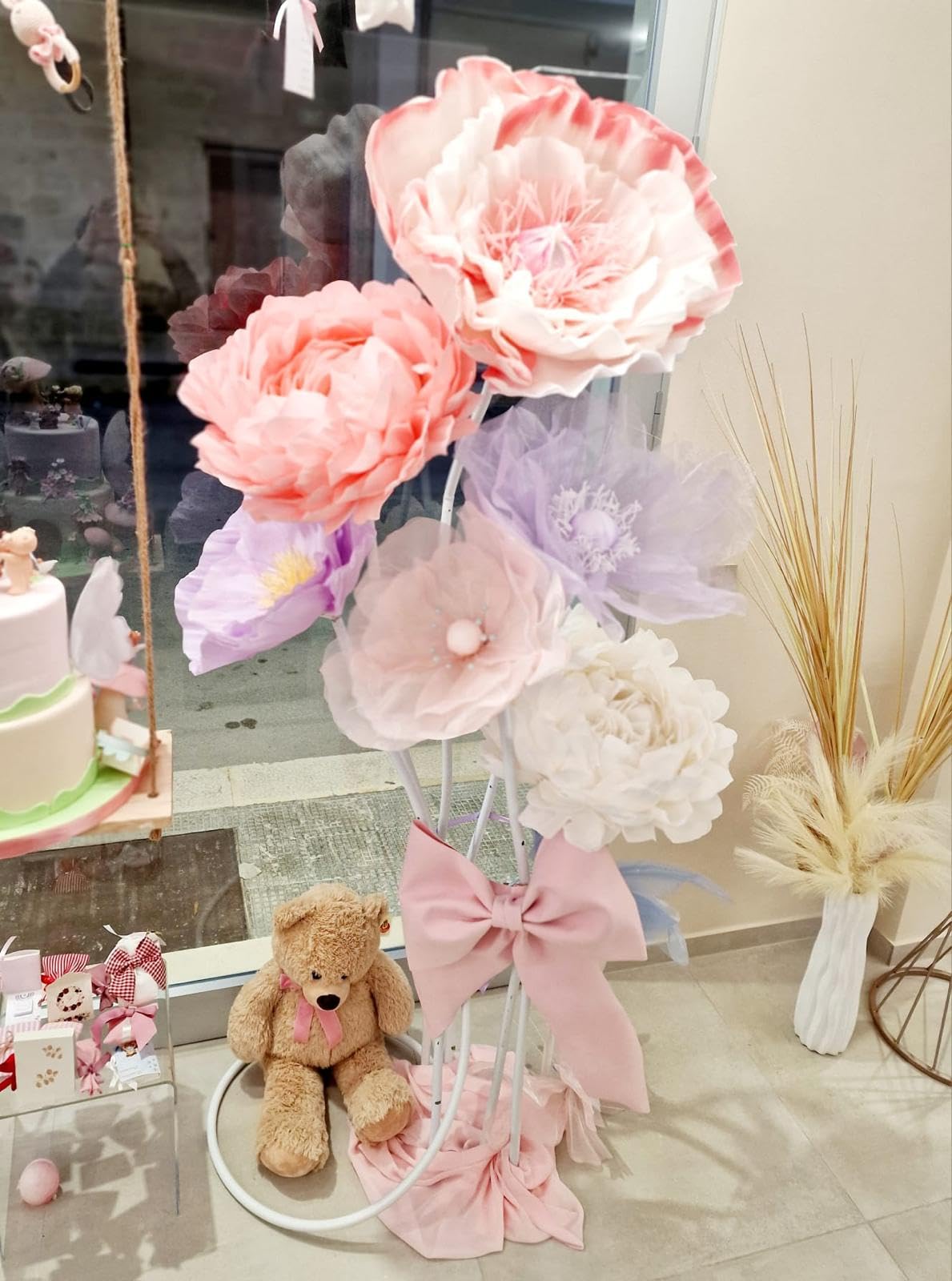Anemone Gigante in Carta Crespa Ø58cm | Fiori Giganti per Allestimenti Feste Giants Flowers Wedding