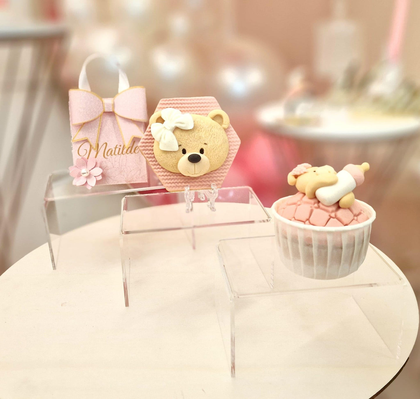 Tris di Alzatine in Plexiglass Trasparente | Espositori a scaletta per Buffet, Dessert, Cupcake ed Allestimenti | Alzate sfalsate per Esposizione Cosmetici, vetrine, tavolo torta
